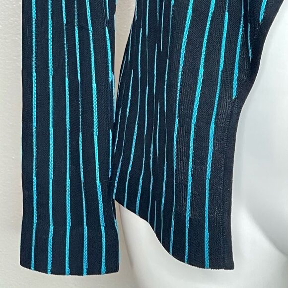 Ming Wang Black Stripe Waterfall Cardigan Size Small - Picture 4 of 16
